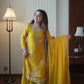 Chinon Embroidered Kurti Sharara Set with Dupatta for Festive and Wedding Wear