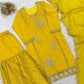 Chinon Embroidered Kurti Sharara Set with Dupatta for Festive and Wedding Wear