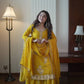 Chinon Embroidered Kurti Sharara Set with Dupatta for Festive and Wedding Wear