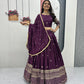 Chinon Embroidered Lehenga Choli Set with Dupatta