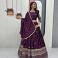 Chinon Embroidered Lehenga Choli Set with Dupatta