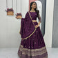 Chinon Embroidered Lehenga Choli Set with Dupatta