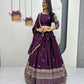 Chinon Embroidered Lehenga Choli Set with Dupatta