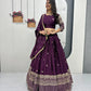 Chinon Embroidered Lehenga Choli Set with Dupatta