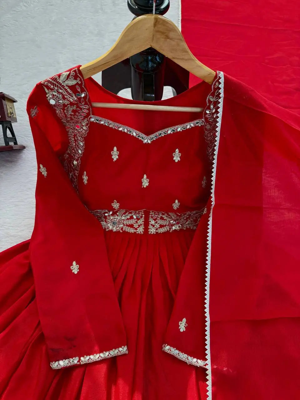 Chinon Embroidered Mirror Work Suit Set