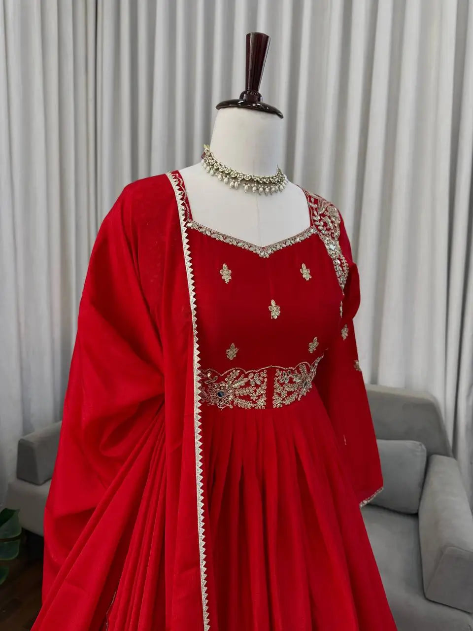 Chinon Embroidered Mirror Work Suit Set