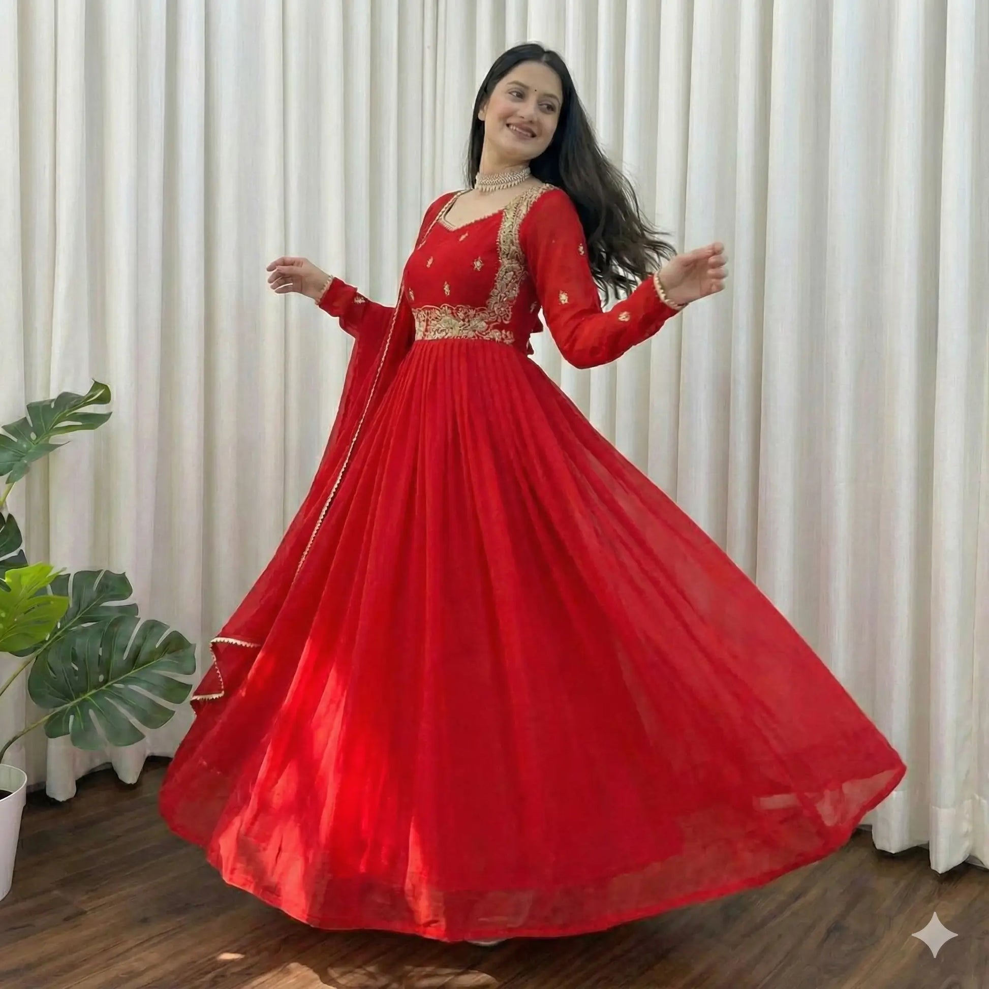 Chinon Embroidered Mirror Work Suit Set