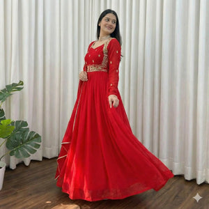 Chinon Embroidered Mirror Work Suit Set