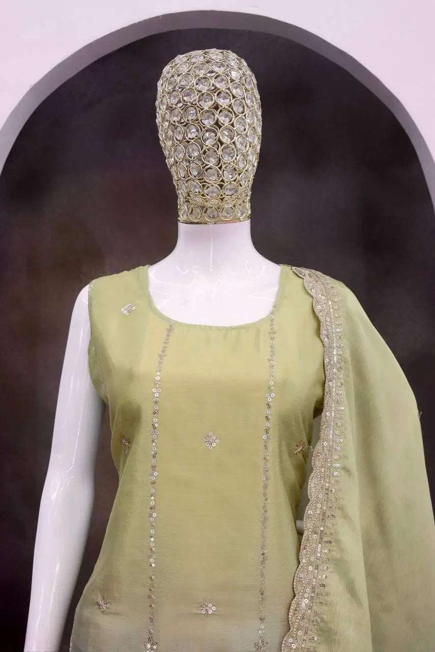 Chinon Embroidered Palazzo Suit Set