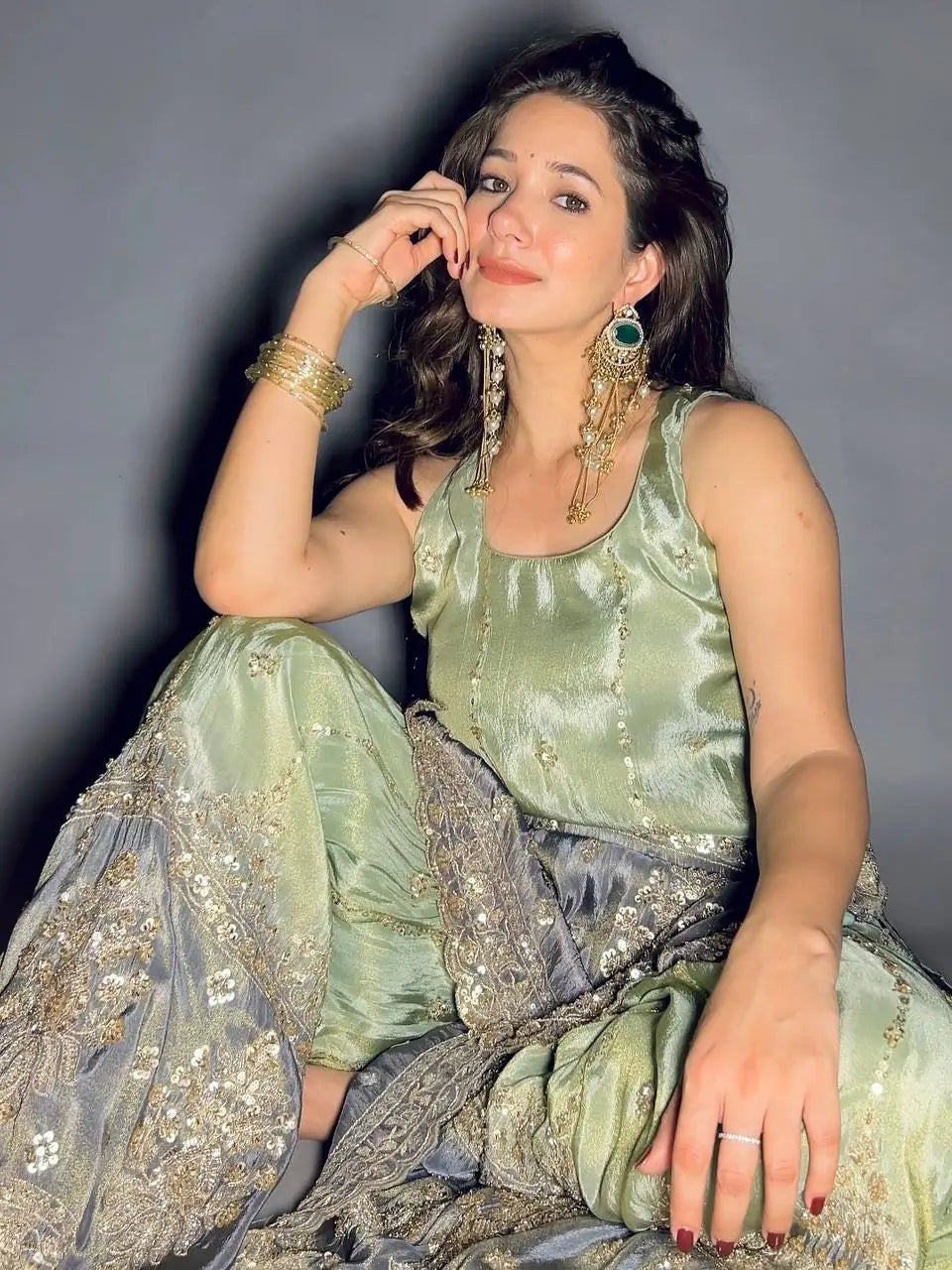 Chinon Embroidered Palazzo Suit Set