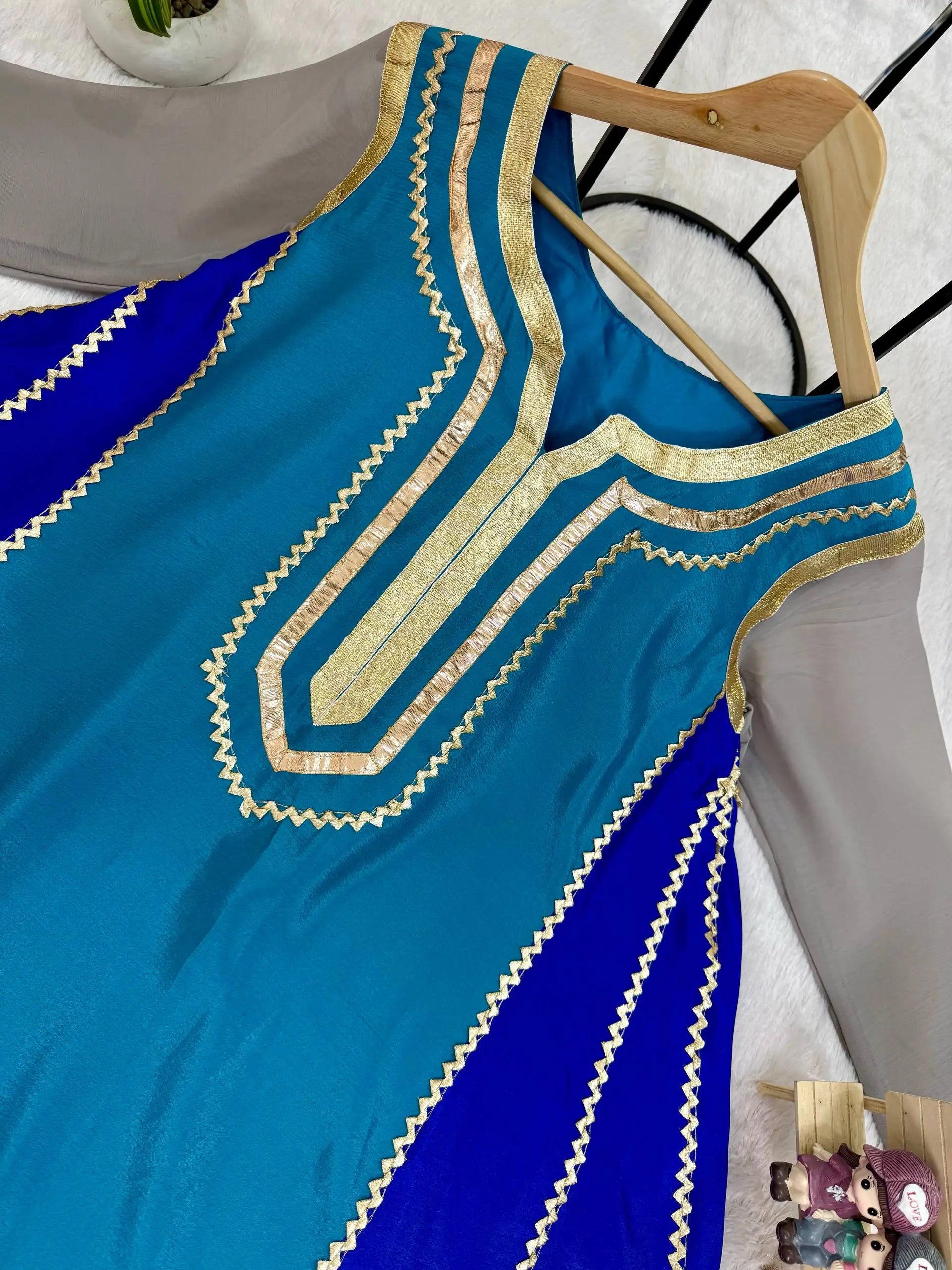 Chinon Gota Patti Kurti Palazzo Set for Festive and Traditional Wear