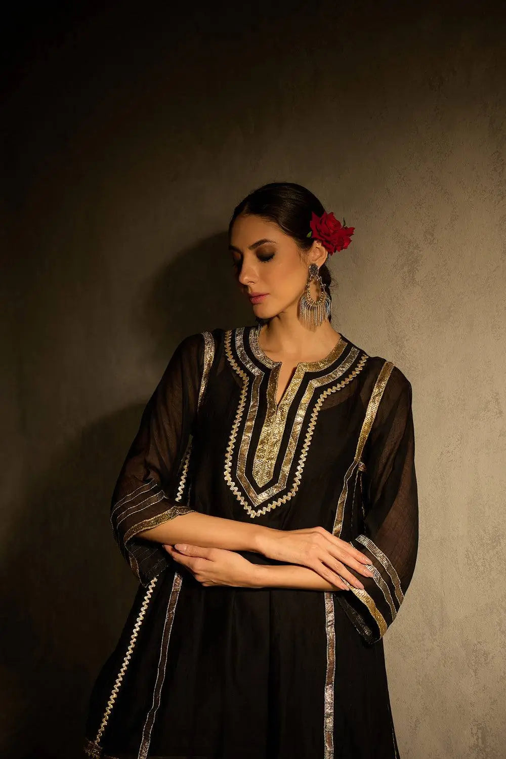 Chinon Gota Patti Kurti Palazzo Set for Festive and Traditional Wear