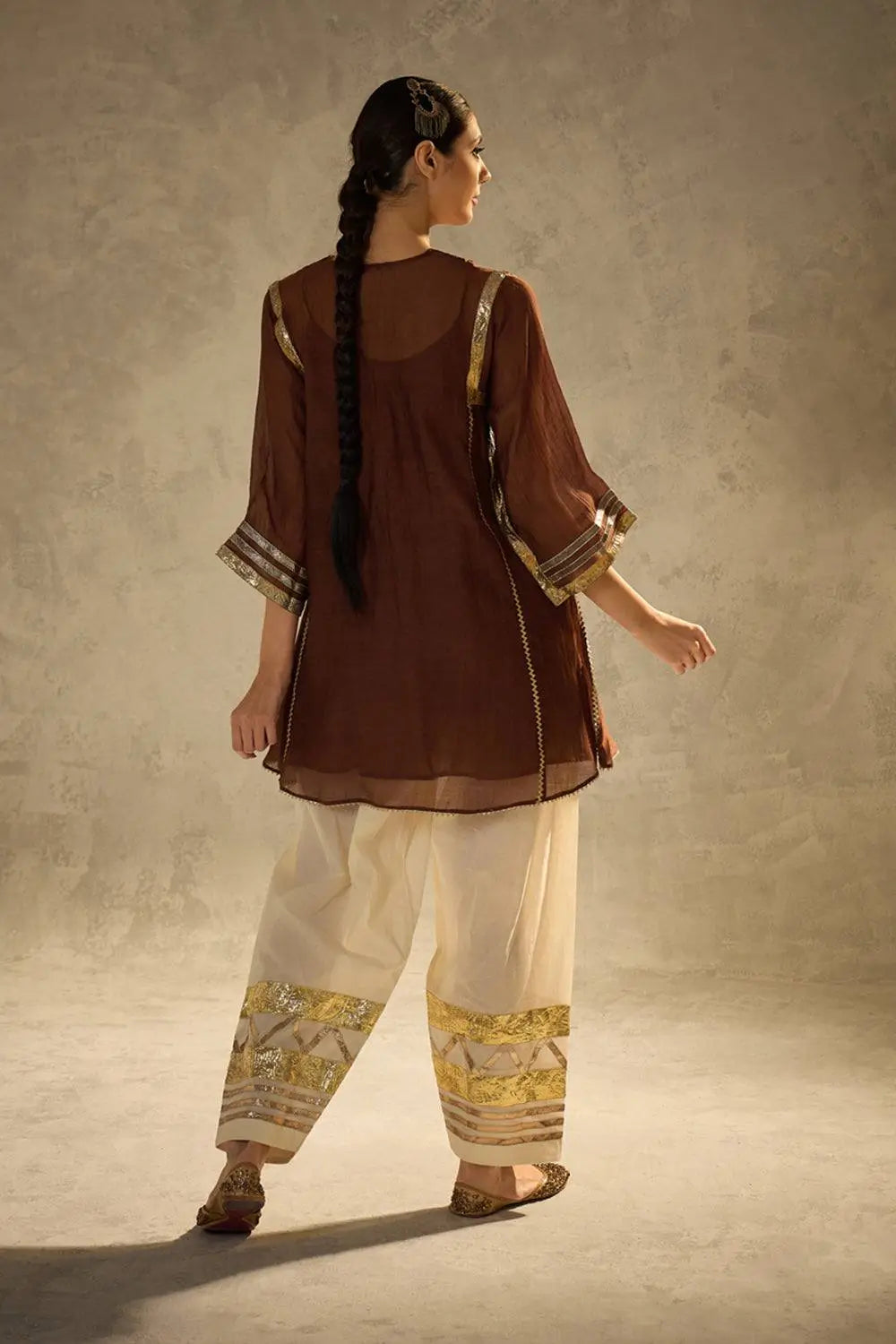 Chinon Gota Patti Kurti Palazzo Set for Festive and Traditional Wear