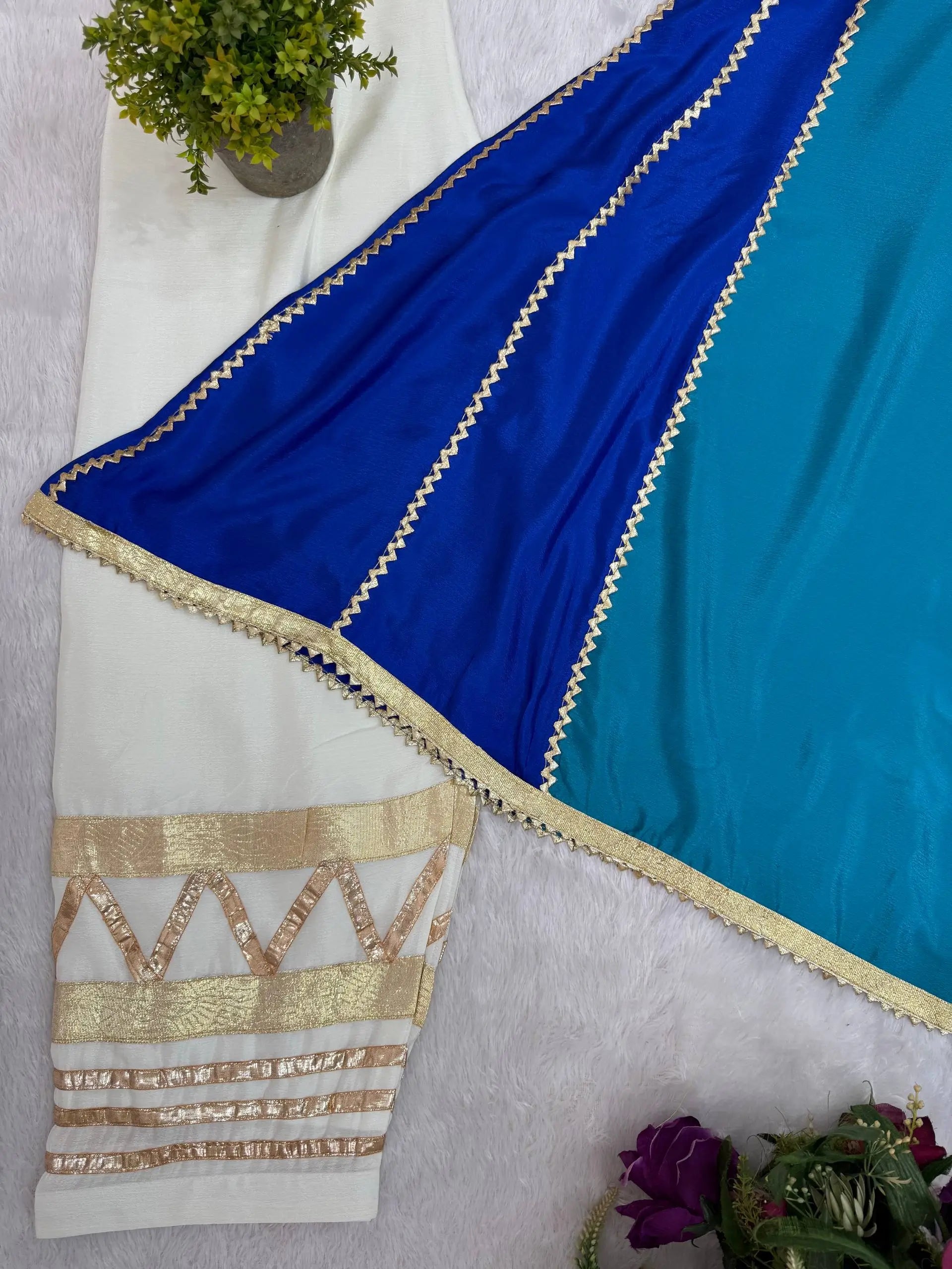 Chinon Gota Patti Kurti Palazzo Set for Festive and Traditional Wear