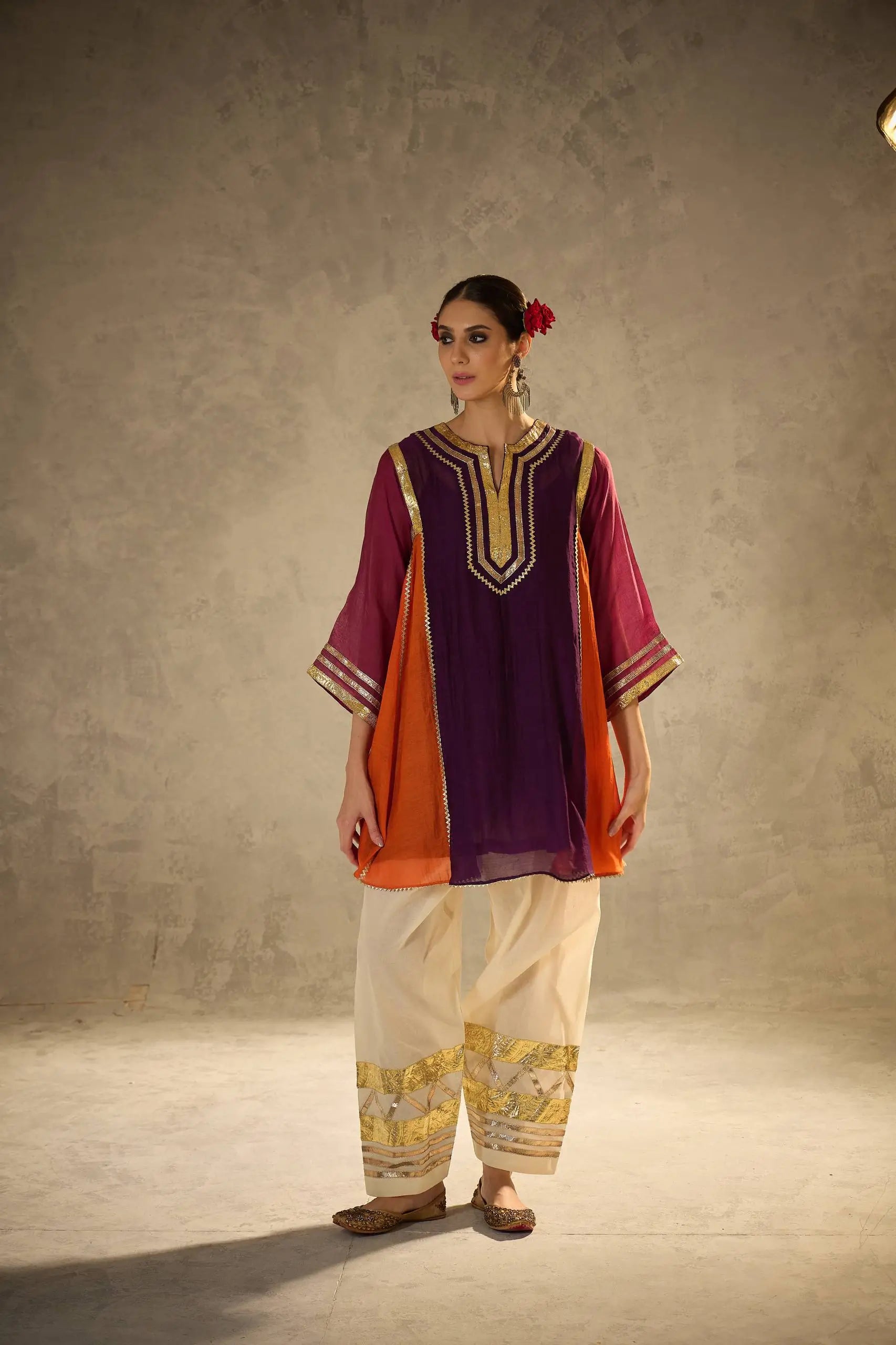 Chinon Gota Patti Kurti Palazzo Set for Festive and Traditional Wear