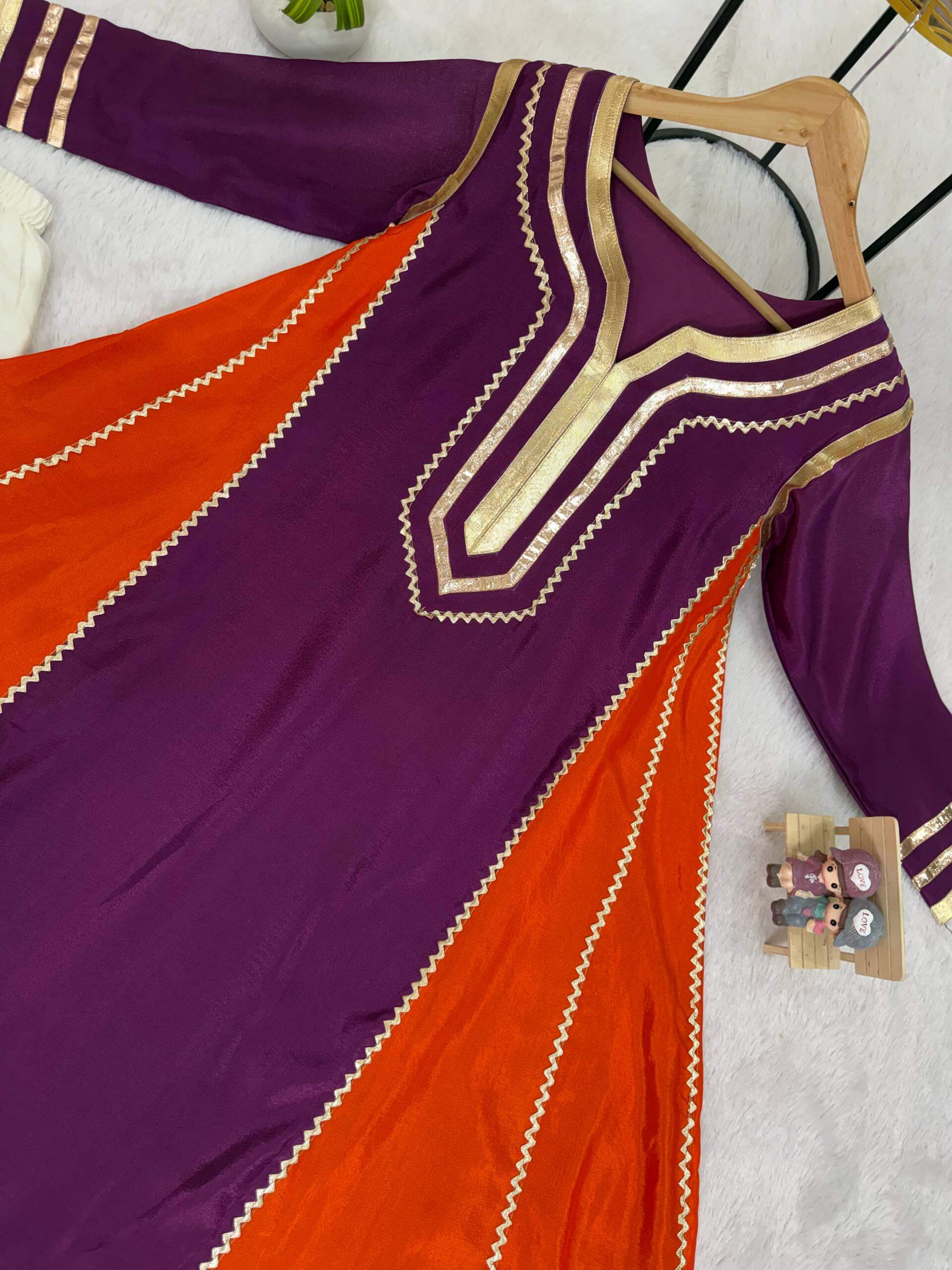 Chinon Gota Patti Kurti Palazzo Set for Festive and Traditional Wear