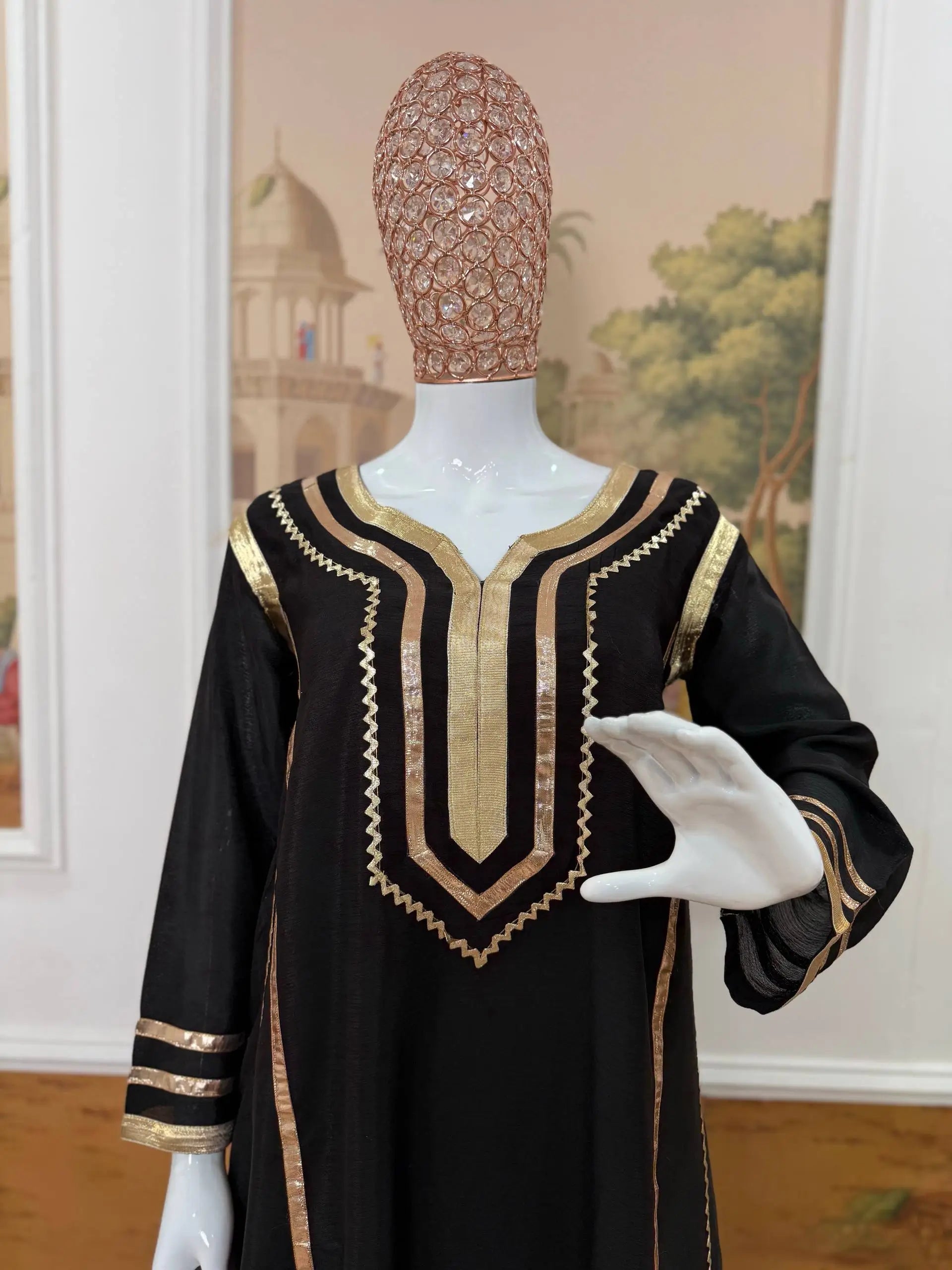 Chinon Gota Patti Kurti Palazzo Set for Festive and Traditional Wear