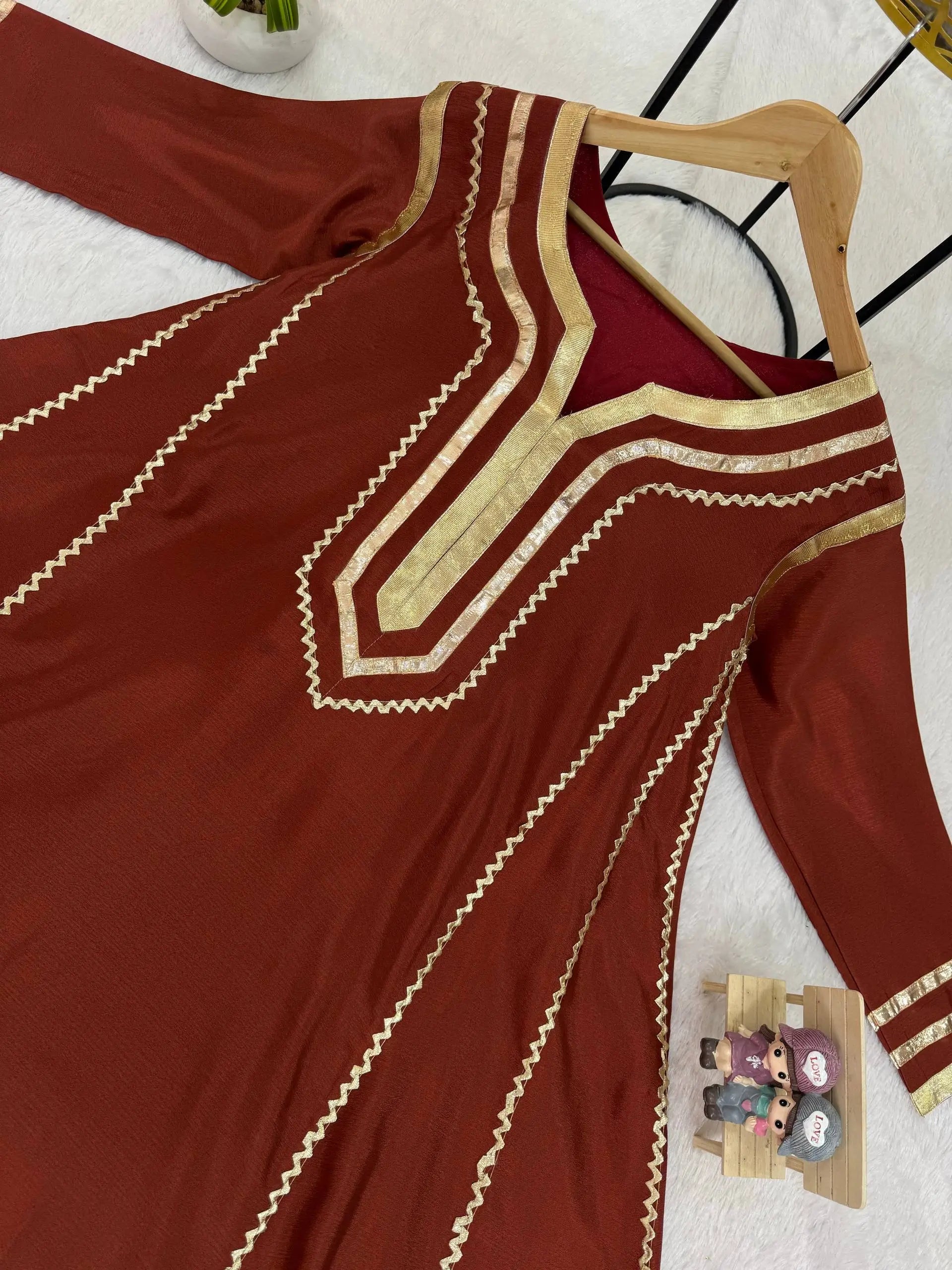 Chinon Gota Patti Kurti Palazzo Set for Festive and Traditional Wear