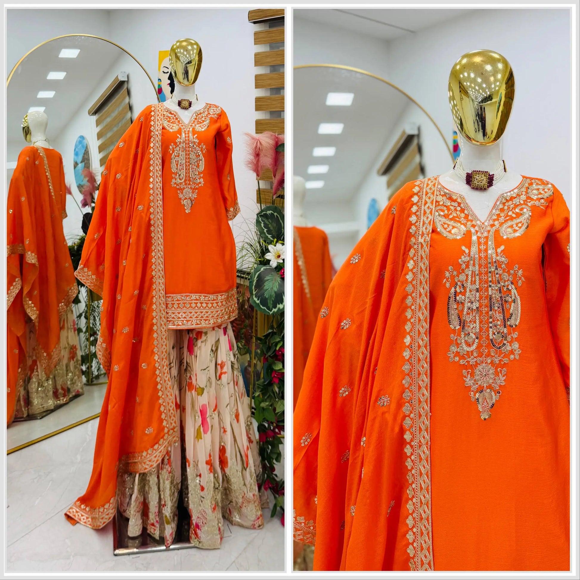 Chinon Sequin Floral Sharara