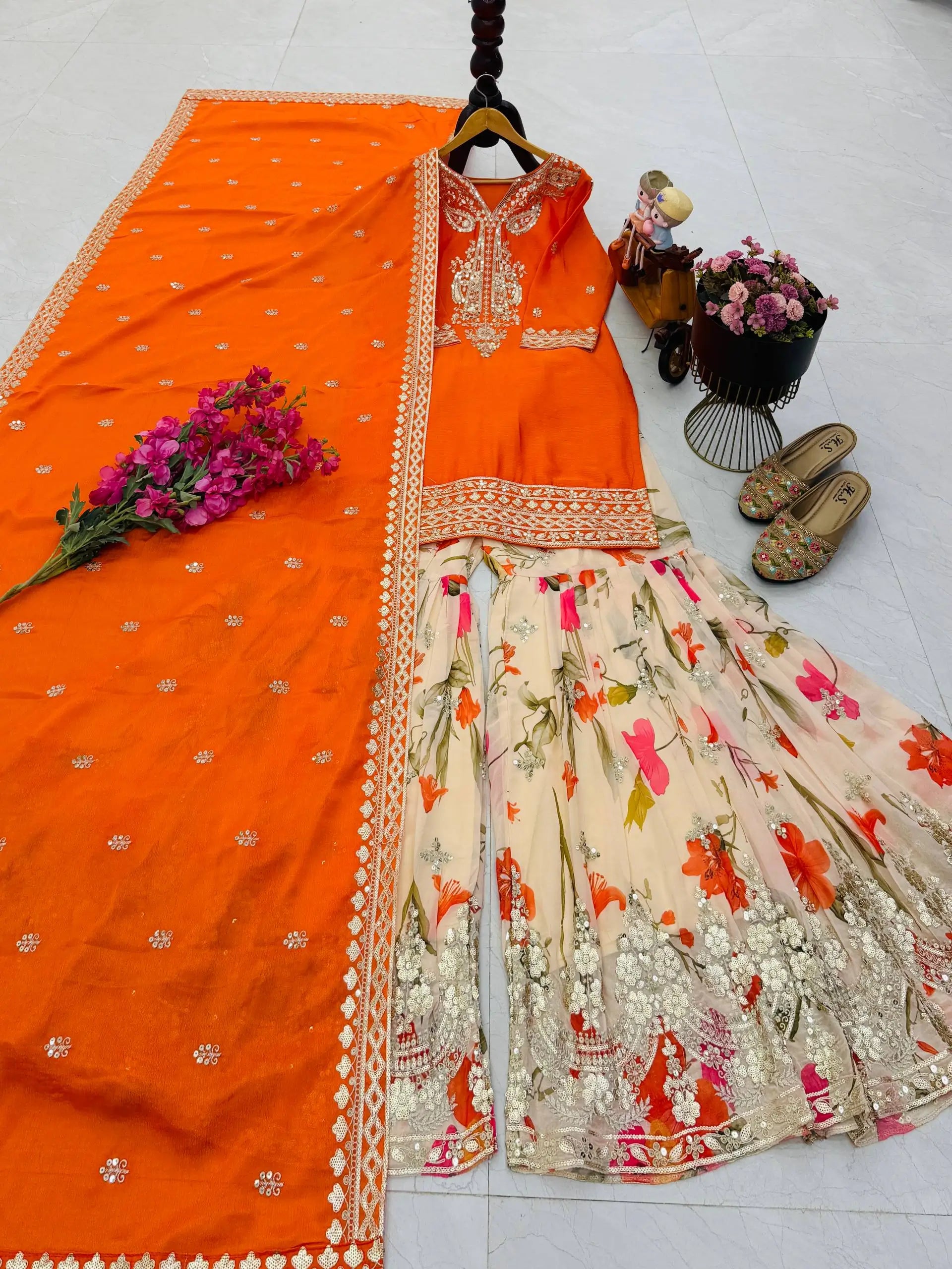 Chinon Sequin Floral Sharara