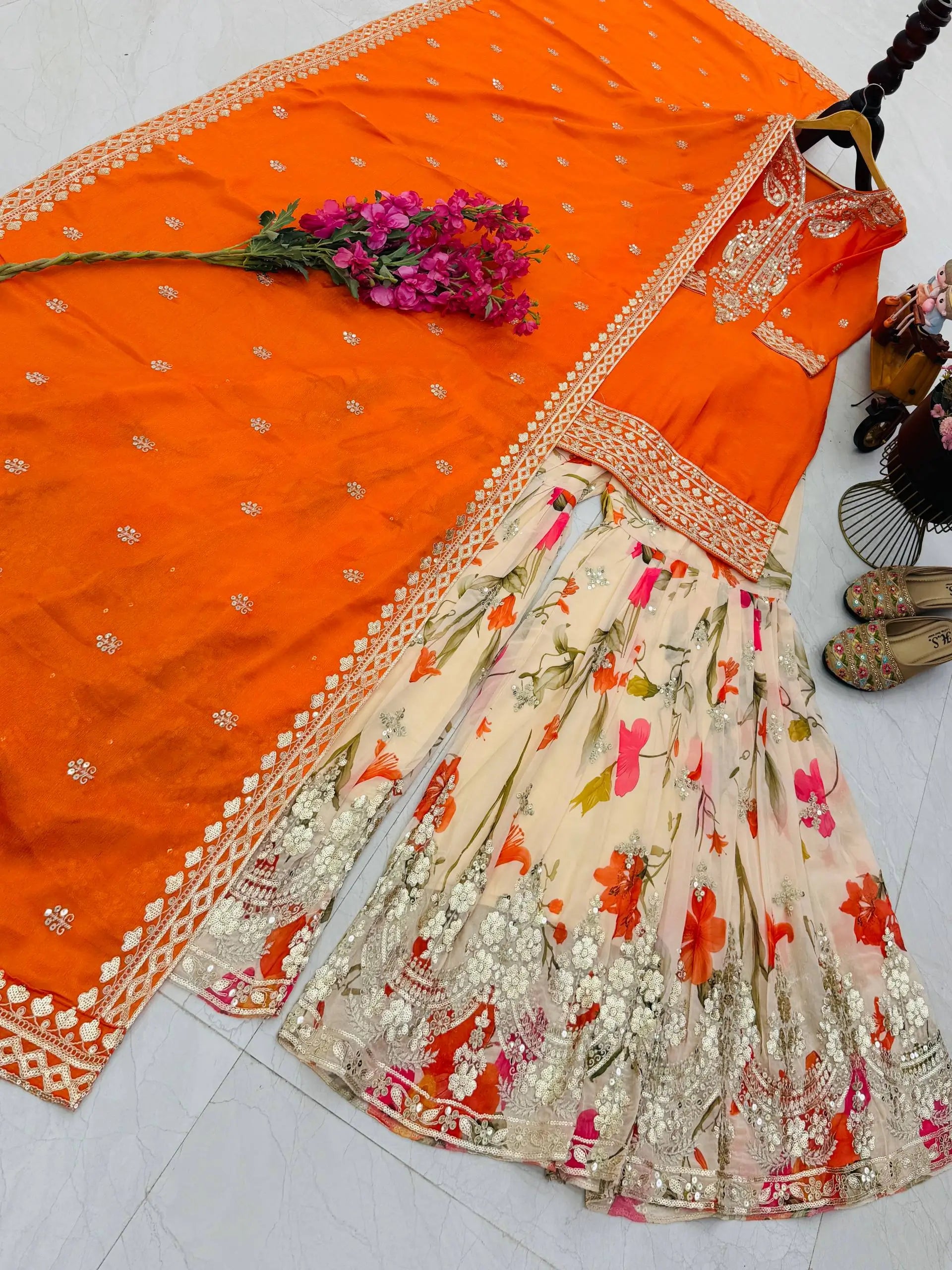 Chinon Sequin Floral Sharara