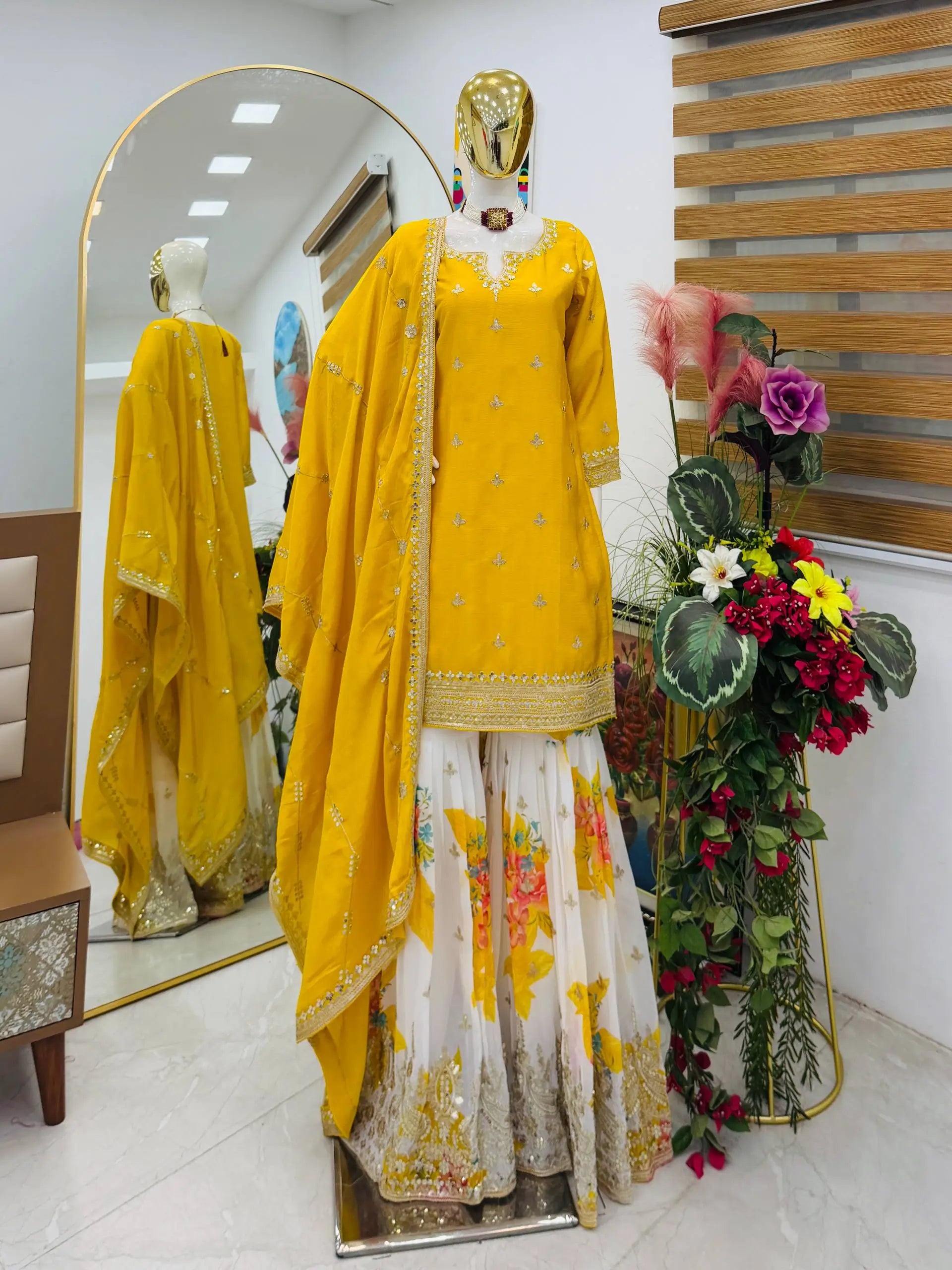 Chinon Sequin Floral Sharara