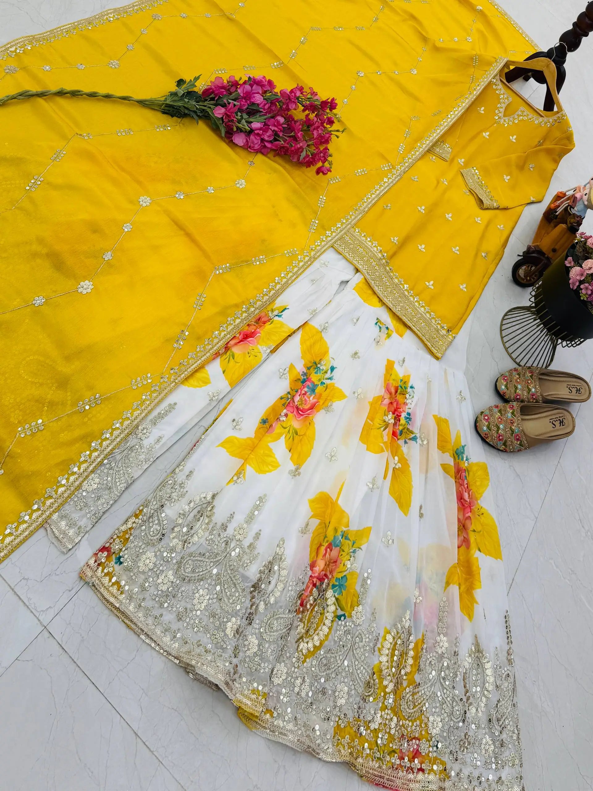 Chinon Sequin Floral Sharara