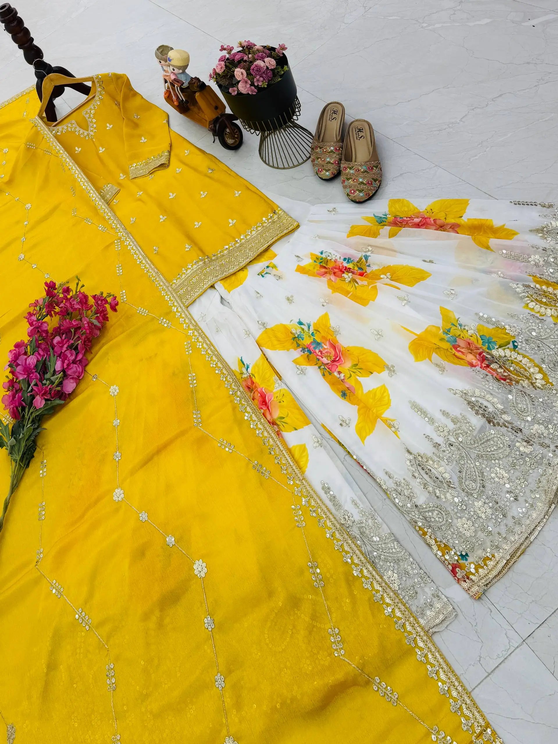 Chinon Sequin Floral Sharara