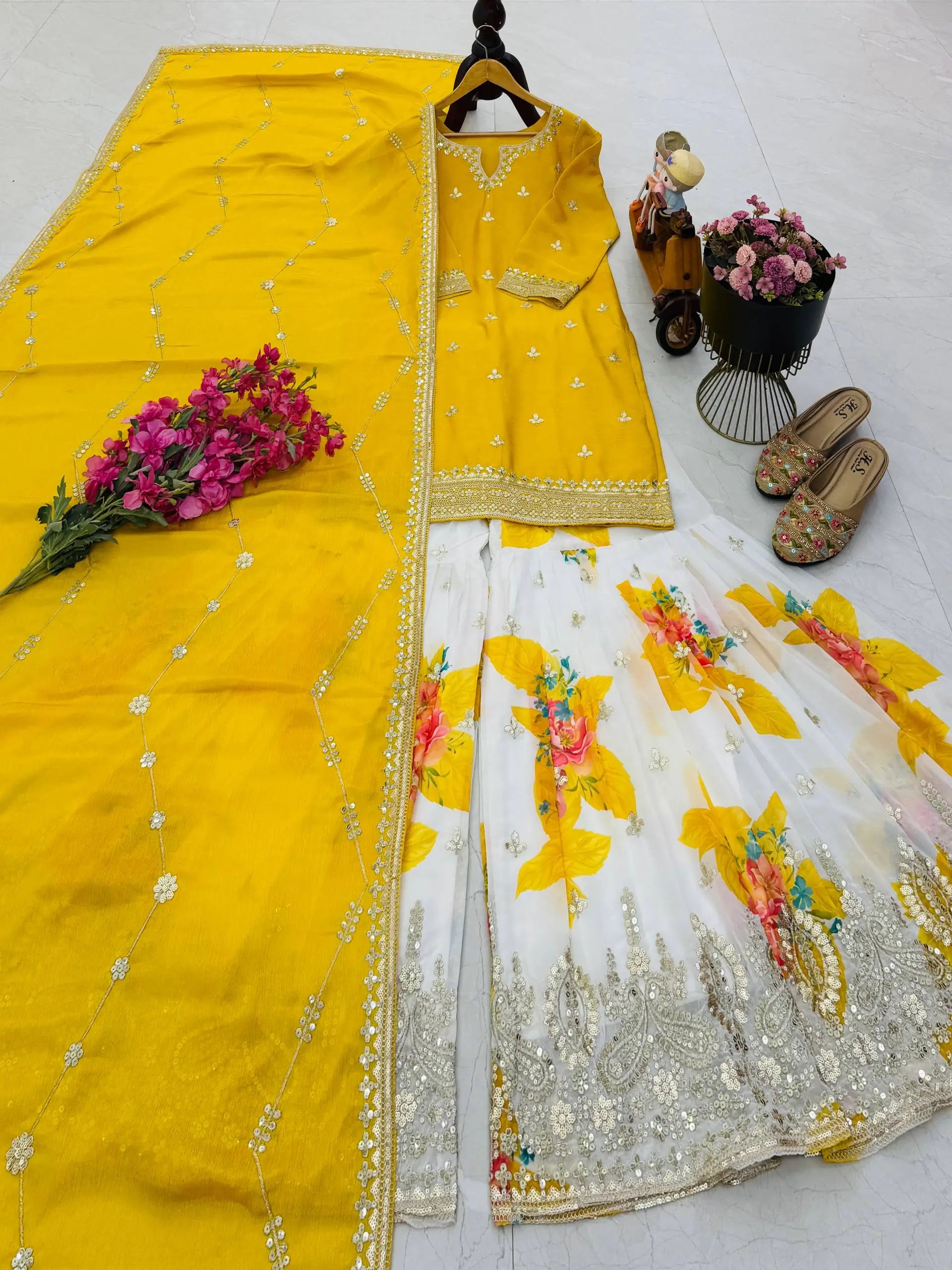 Chinon Sequin Floral Sharara