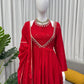Chinon Silk Anarkali Kurta Palazzo Set with Dupatta for Festive and Daily Wear