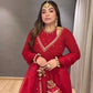 Chinon Silk Anarkali Kurta Palazzo Set with Dupatta for Festive and Daily Wear