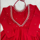 Chinon Silk Anarkali Kurta Palazzo Set with Dupatta for Festive and Daily Wear