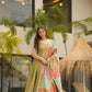 Chinon Silk Anarkali Set with Cotton Dupatta