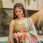 Chinon Silk Anarkali Set with Cotton Dupatta