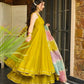 Chinon Silk Anarkali Set with Cotton Dupatta