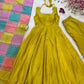 Chinon Silk Anarkali Set with Cotton Dupatta