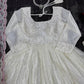 Chinon Silk Anarkali Set with Mukesh & Sequin Work – White & Black