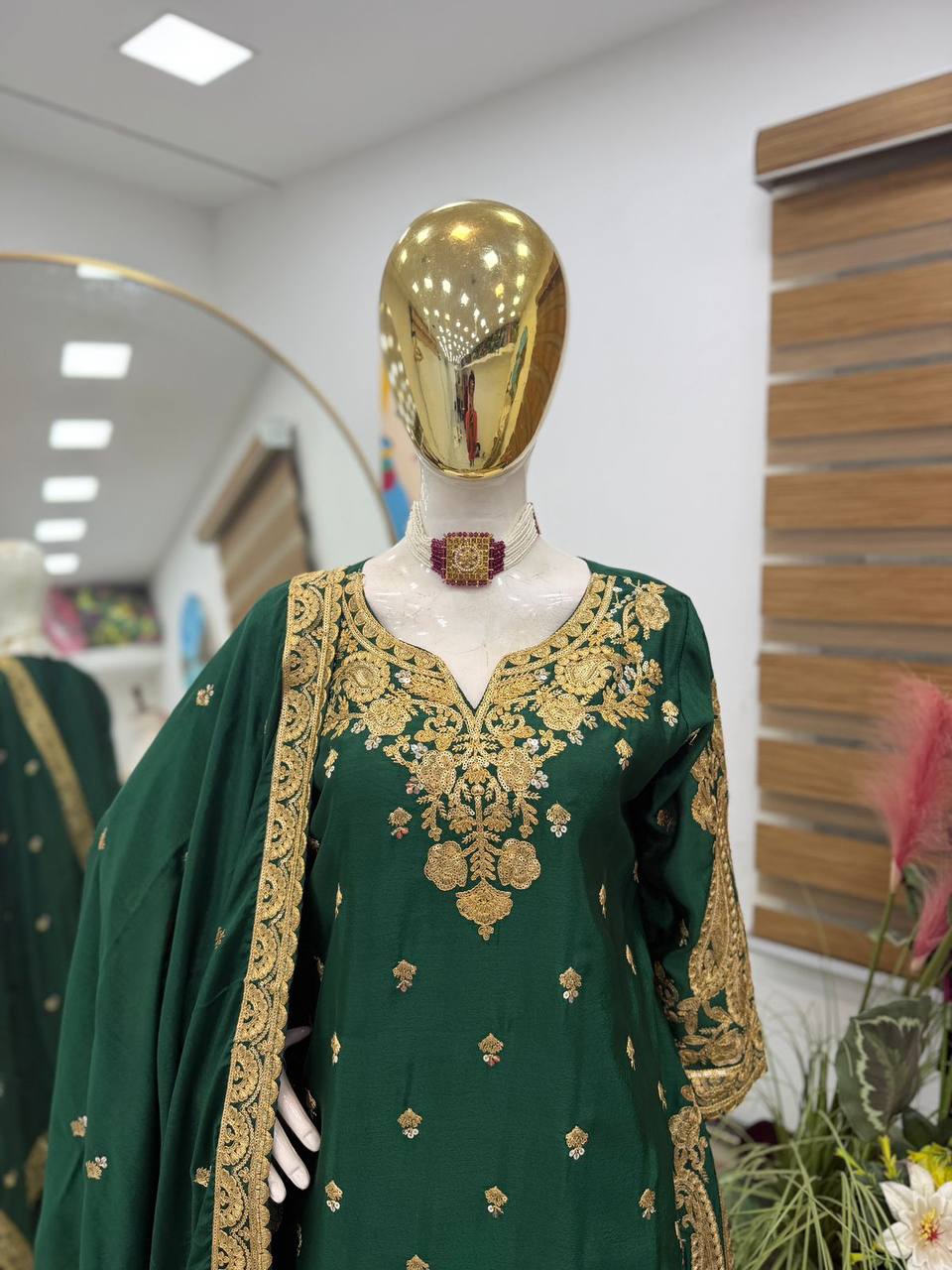 Chinon Silk Cording Embroidery Sharara Set