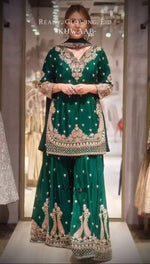 Chinon Silk Cording Embroidery Sharara Set