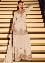 Chinon Silk Cording Embroidery Sharara Set