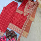 Chinon Silk Digital Print Embroidered Suit Set with Organza Dupatta – Festive & Party Wear