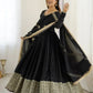 Chinon Silk Embroidered Anarkali Gown Set with Dupatta