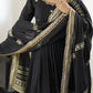 Chinon Silk Embroidered Anarkali Gown Set with Dupatta