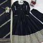 Chinon Silk Embroidered Anarkali Gown Set with Dupatta
