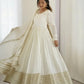 Chinon Silk Embroidered Anarkali Gown Set with Dupatta