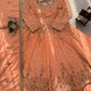 Chinon Silk Embroidered Gown Lehenga Set