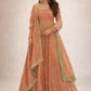 Chinon Silk Embroidered Gown Lehenga Set