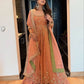 Chinon Silk Embroidered Gown Lehenga Set