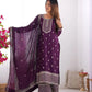 Chinon Silk Embroidered Kurta Set with Dupatta & Pant – Sequins and Jari Work
