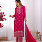 Chinon Silk Embroidered Kurta Set with Dupatta & Pant – Sequins and Jari Work